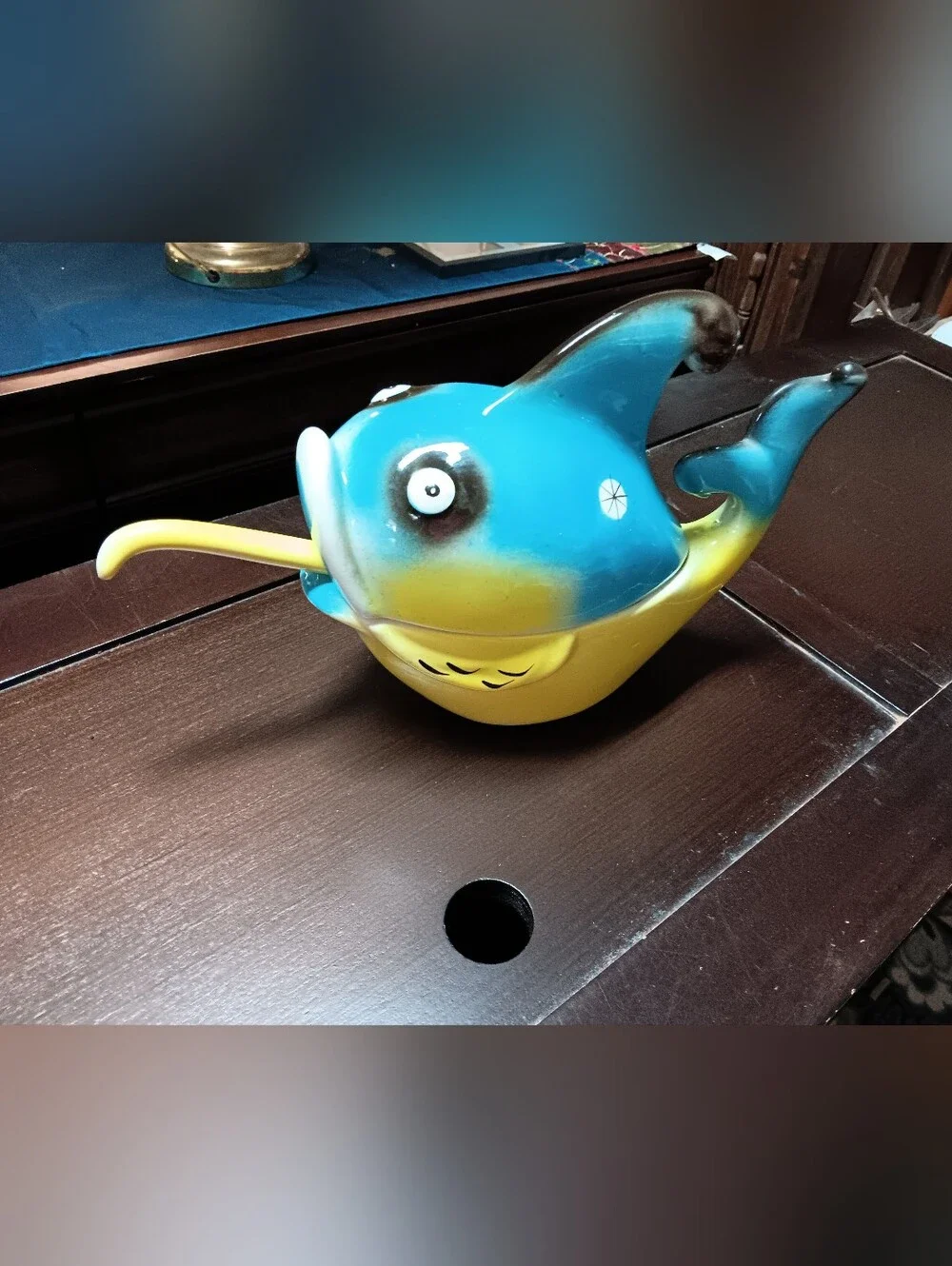 Blue and Yellow Fish serving dish